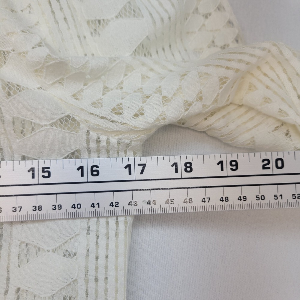 Anthropologie Lace Blouse Womens Size 2 Ivory Victorian Ruffle Mock Neck - Picture 5 of 8